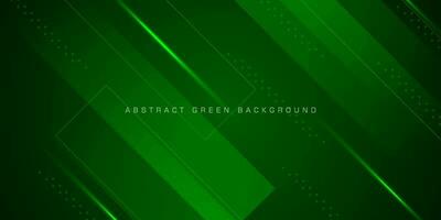 Abstract green design, science, futuristic, energy technology concept background. Digital image of light rays, stripes lines with overlay light, over dark green background. Eps10 vector