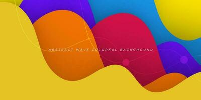 Trendy colorful orange, yellow, red, blue and purple solid color geometric business banner design. creative banner design with wave shapes for template. Simple and modern banner. Eps10 vector