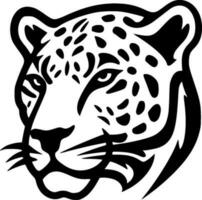 leopardo - negro y blanco aislado icono - vector ilustración