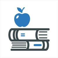 Apple and book icon. Vector and glyph