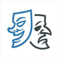 teatro máscara icono. vector y glifo