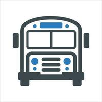 School bus icon. Vector and glyph