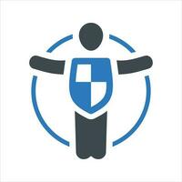 Life insurance icon. Vector and glyph