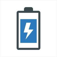 Battery charging icon. Vector and glyph