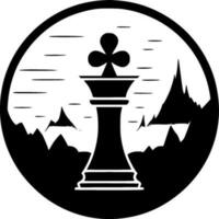 ajedrez - negro y blanco aislado icono - vector ilustración