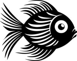 pescado - negro y blanco aislado icono - vector ilustración