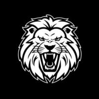 Lion, Black and White Vector illustration