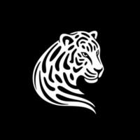 leopardo - negro y blanco aislado icono - vector ilustración