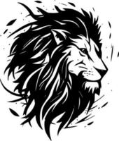 león - negro y blanco aislado icono - vector ilustración