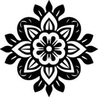 Mandala, Black and White Vector illustration