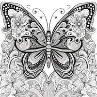 Boho Butterfly Coloring Pages photo