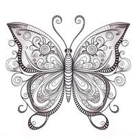 Boho Butterfly Coloring Pages photo