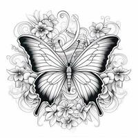 Boho Butterfly Coloring Pages photo