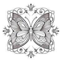 Boho Butterfly Coloring Pages photo