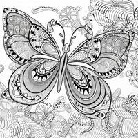 Boho Butterfly Coloring Pages photo