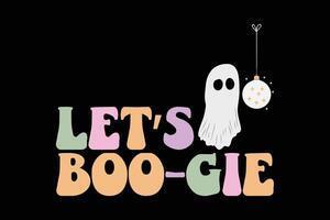 Let's Boogie Funny Halloween T-Shirt Design vector