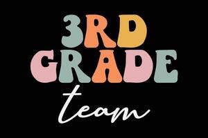 3rd Grade Team Retro Groovy T-Shirt Design vector