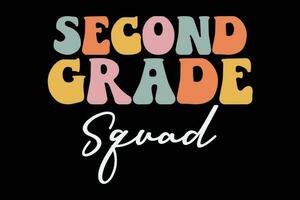 Second Grade Squad, Teacher Gift 100 days of school, Back To School T-Shirt vector