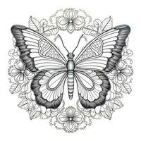 Boho Butterfly Coloring Pages photo