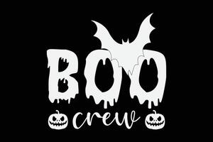 Boo Crew Funny Halloween T-Shirt Design vector