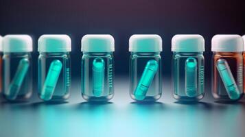 medicine capsules global health with geometric pattern photo