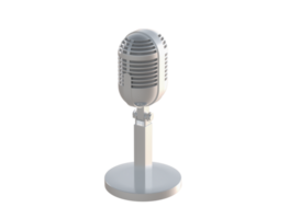 Classic retro microphone isolated on transparent background. 3d render png