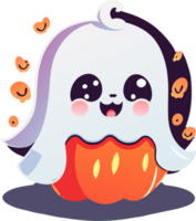 Cute Halloween Ghost. AI Generated png