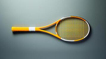 a tennis racket with a red and black handle photo