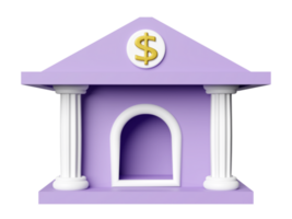 bank or tax office building isolated. bank financing, money exchange concept, 3d illustration or 3d render png