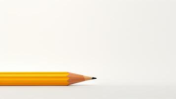 a yellow pencil on a white background photo