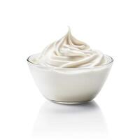 Yougurt on white background. photo