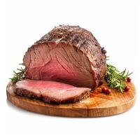 Roast beef on white background. photo