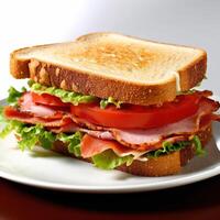 Sandwich on white background. photo