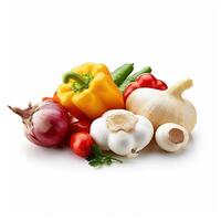 Vegetables on white background. photo