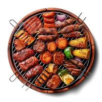 Barbecue on white background. photo