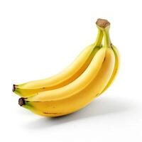plátano en blanco antecedentes. generativo ai foto