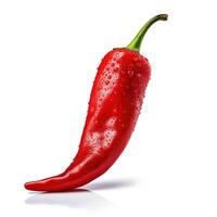 Red pepper on white background. Generative AI photo