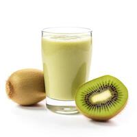 Kiwi juice on white background. photo