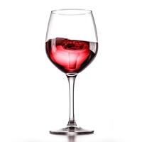 Glass of wine on white background. photo