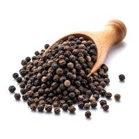 Black pepper on white background. photo