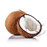 Coco en blanco antecedentes. generativo ai foto