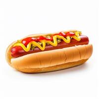 Hot dog on white background. photo