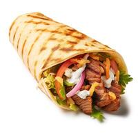 Shawarma on white background. photo