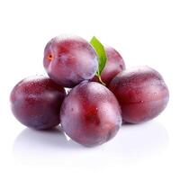 Plum on white background. photo