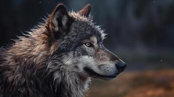 Wolf in forest. photo