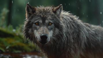 Wolf in forest. photo