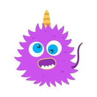 Cute Monsters Vector Illustration.  Creature cartoon character drawings. Monsters illustration. Alien clip art. Creepy critter graphic collection.