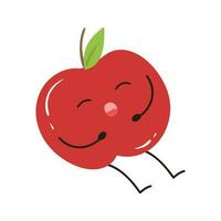 dibujos animados Fruta personaje pegatina. gracioso emoticon en plano estilo. comida emojis gracioso Fruta caracteres aislado en blanco fondo, linda y gracioso Fruta conjunto vector ilustración