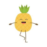 Cartoon fruit character sticker. Funny emoticon in flat style. Food emoji. Funny fruit characters isolated on white background, Cute and funny fruit set vector illustration