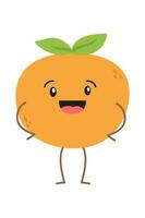 dibujos animados Fruta personaje pegatina. gracioso emoticon en plano estilo. comida emojis gracioso Fruta caracteres aislado en blanco fondo, linda y gracioso Fruta conjunto vector ilustración